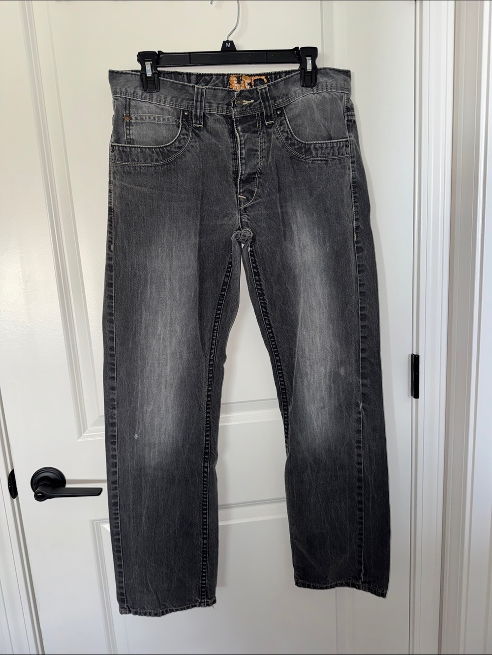 Men's Relaxed Black Washed Jeans
